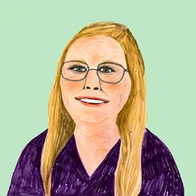 Illustrated image of Barbara O'Connor.