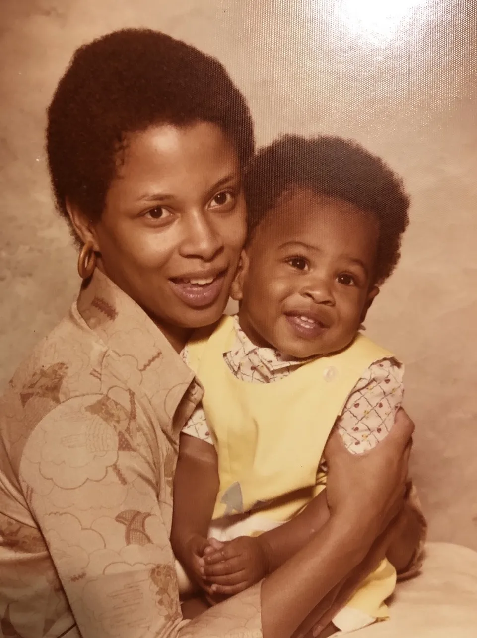 Robert Simmons with his mother