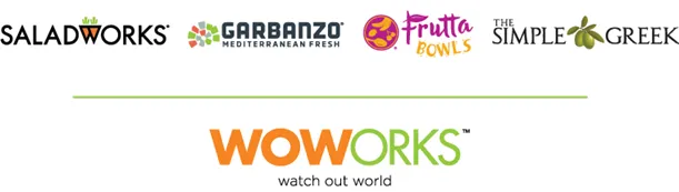 Woworks logo along with the restaurants it owns