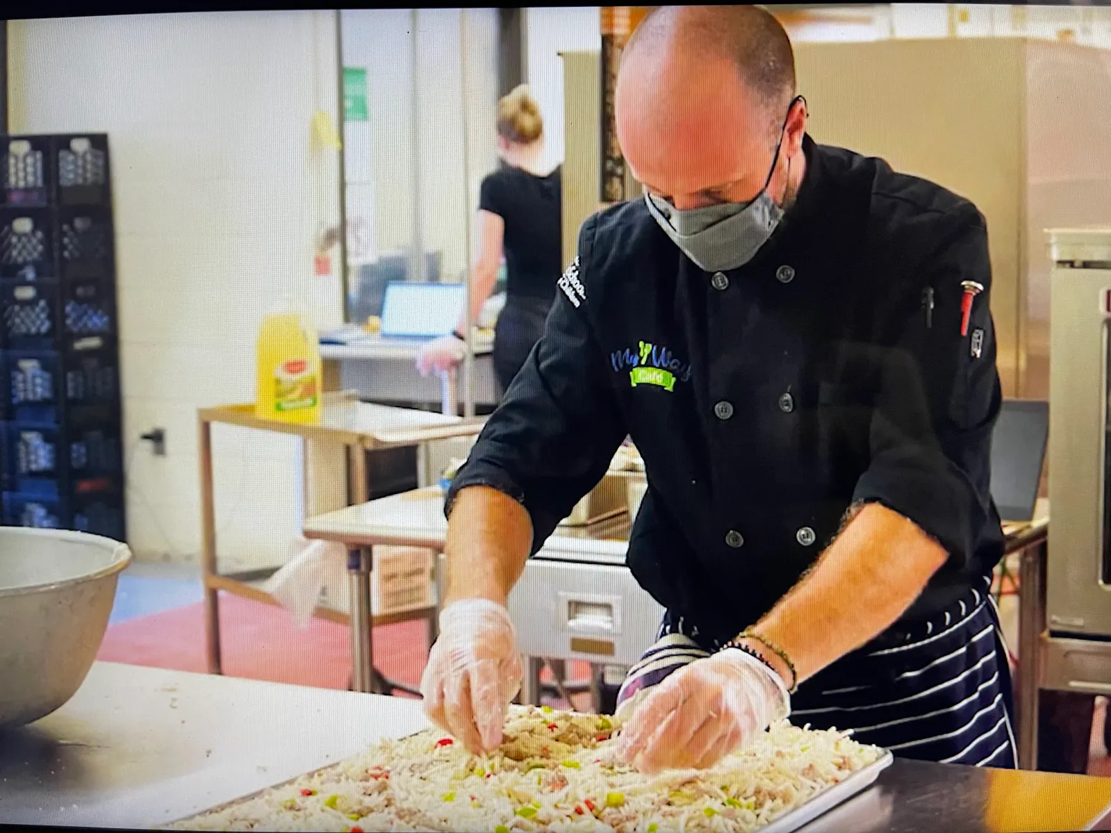 Chef prepping a meal