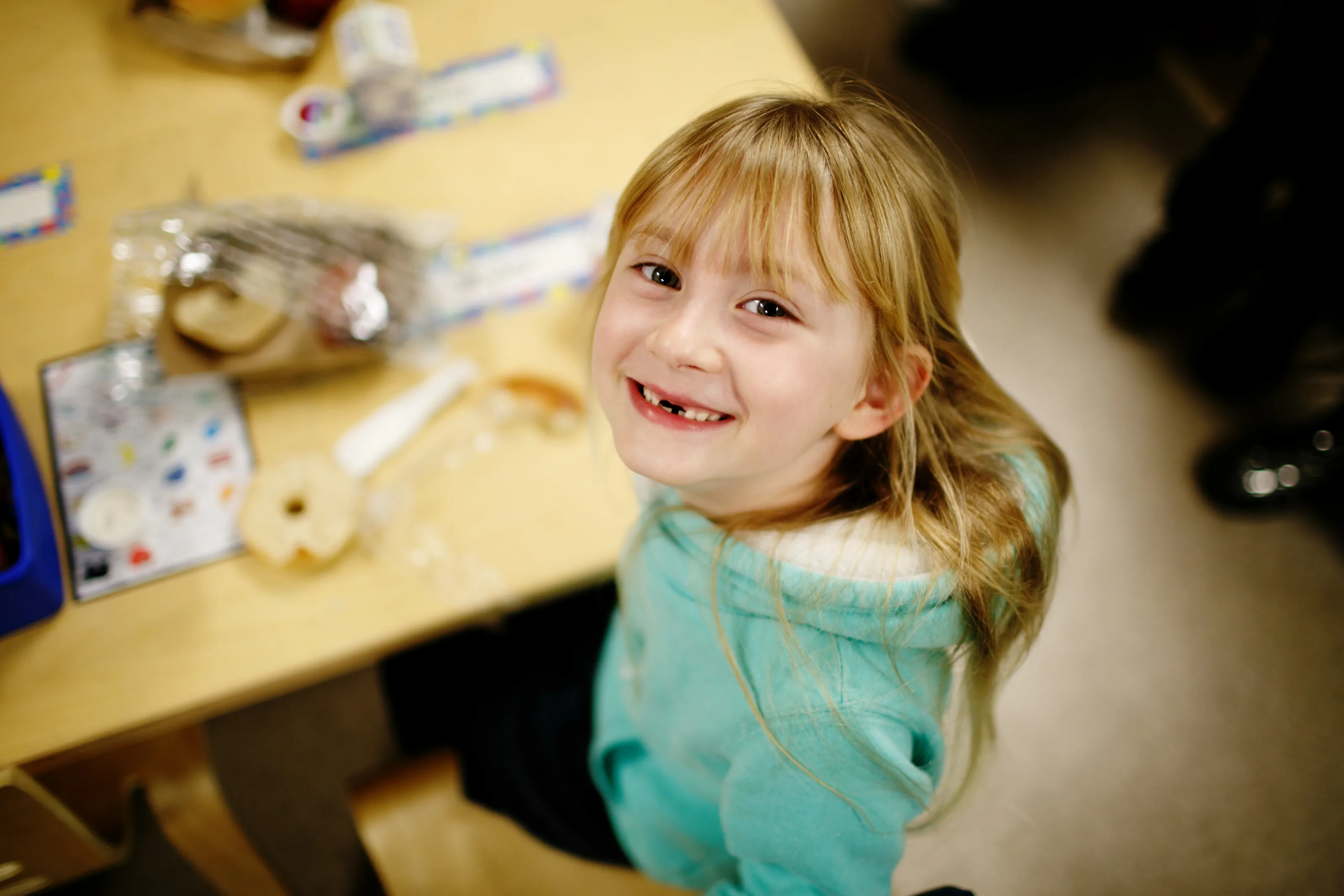 Classroom breakfast being served