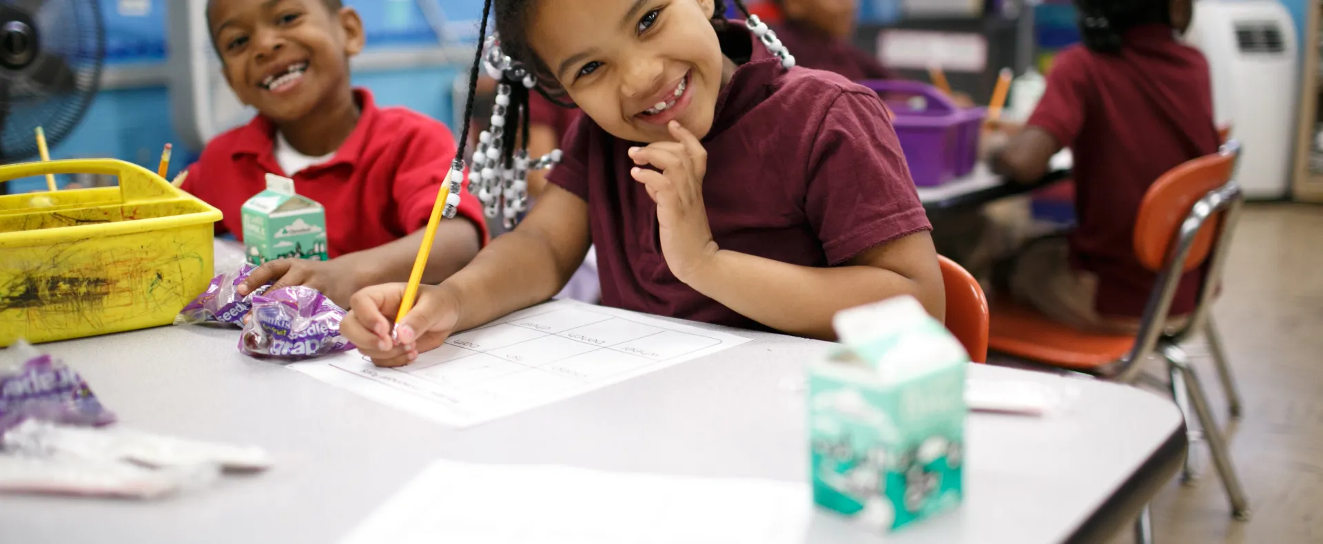 Happy kids at school