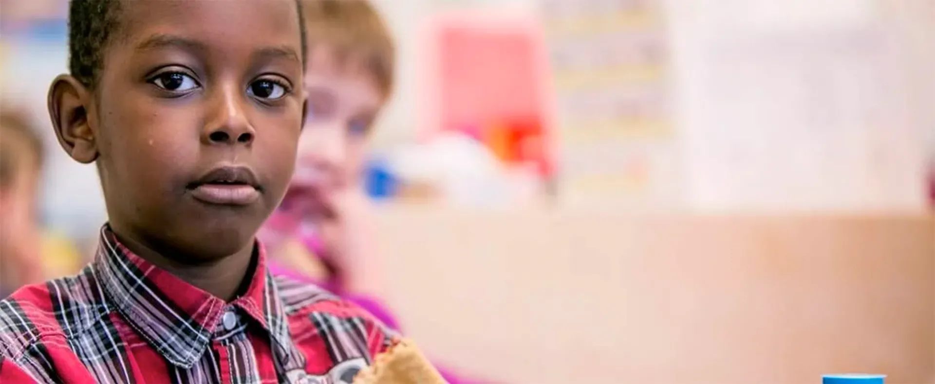 Boy staring at camera