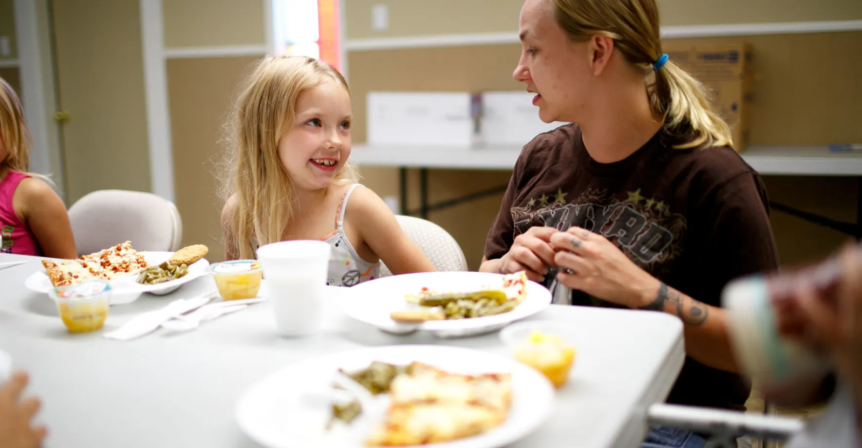 Heather an Mom Eating Lunch