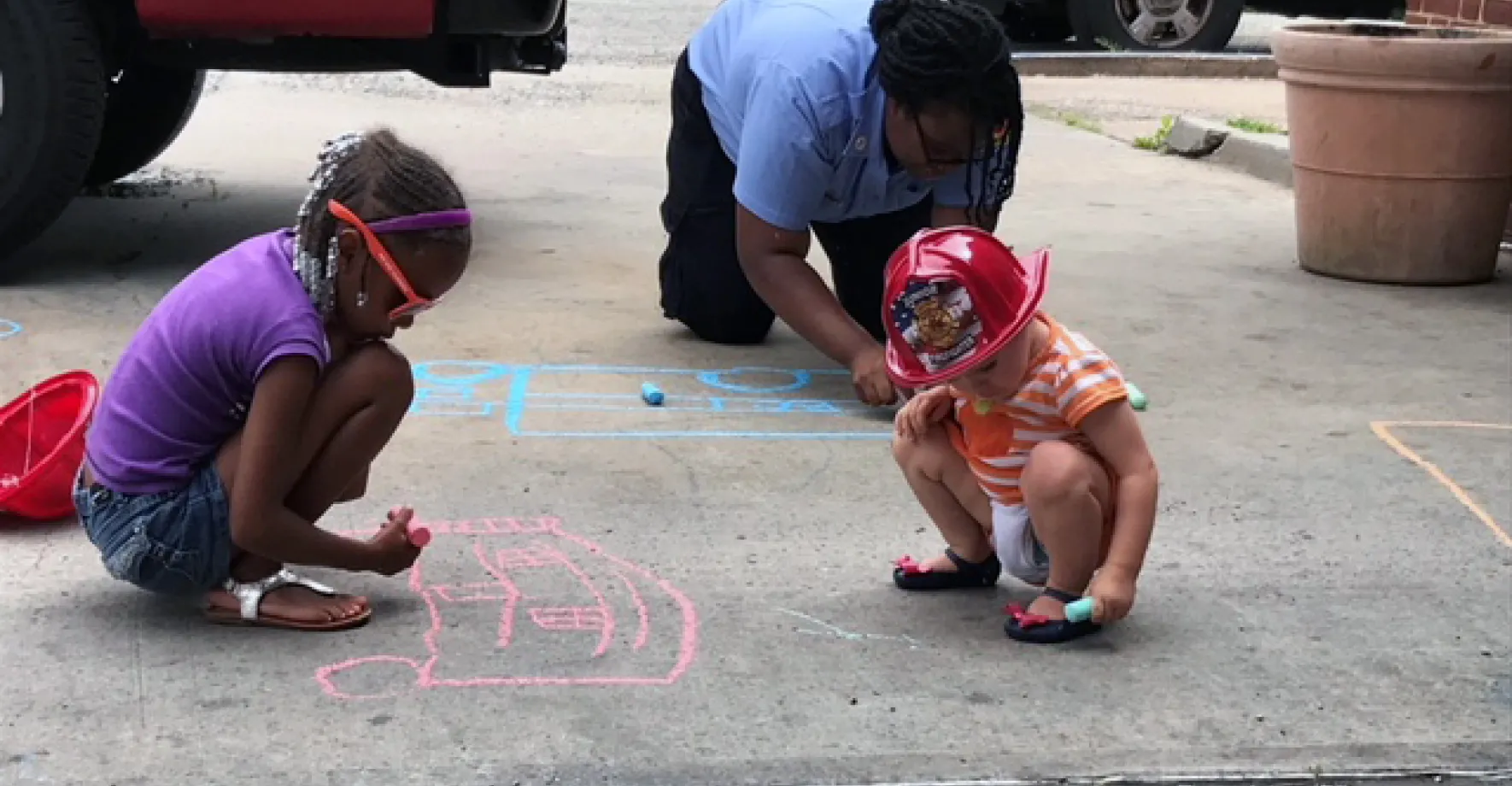 A summer meals site at a Baltimore firehouse