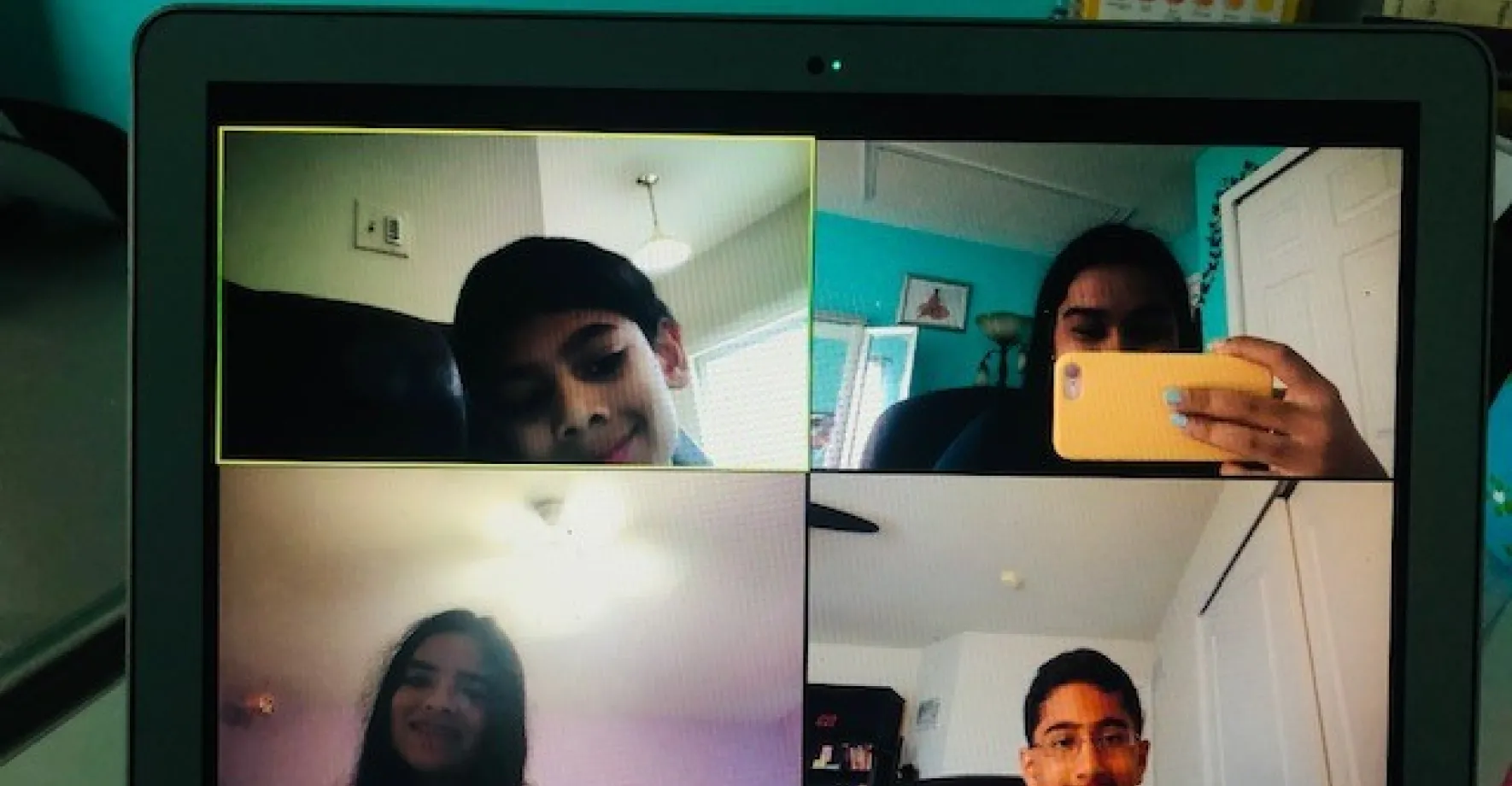 Kids in a zoom call