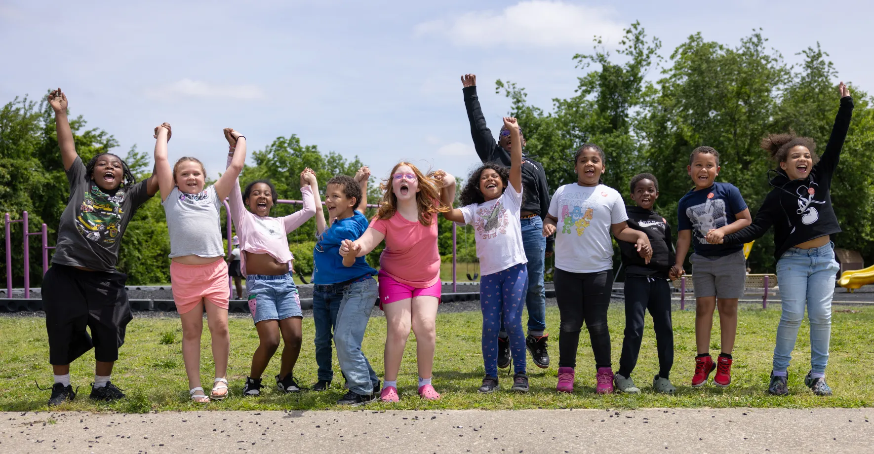 Group of kids celebrating