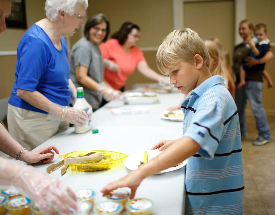 Boy Served Lunch