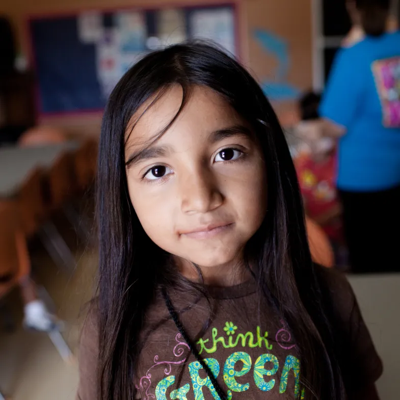 little girl in classroom