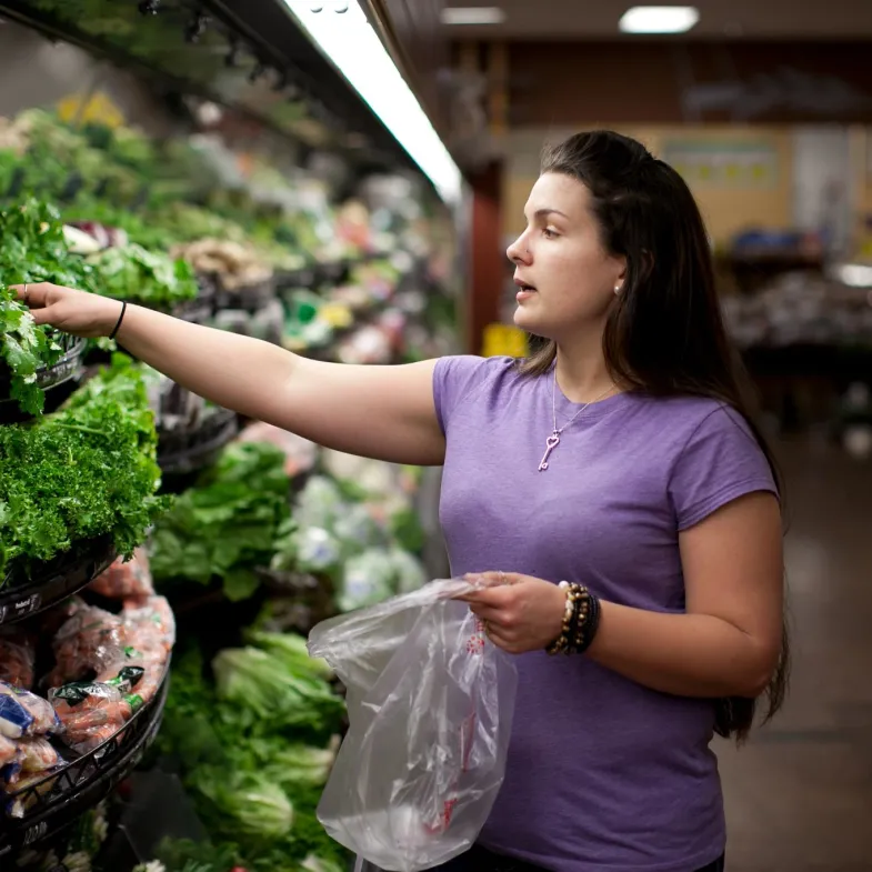 Parent at grocery store