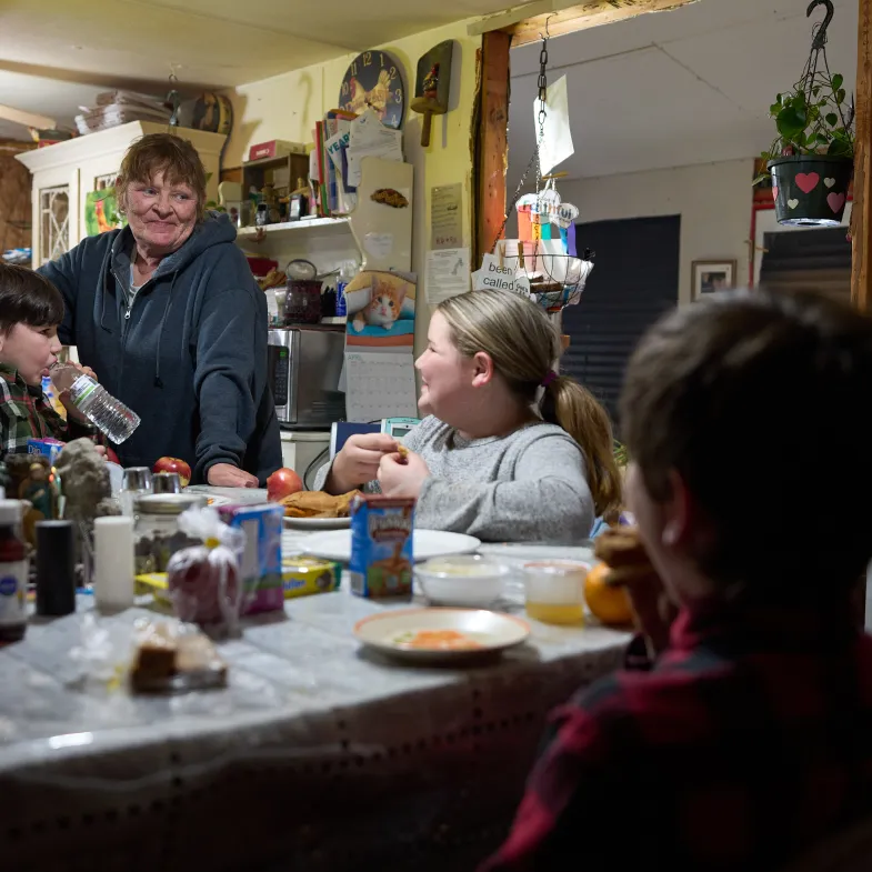 VA family having dinner