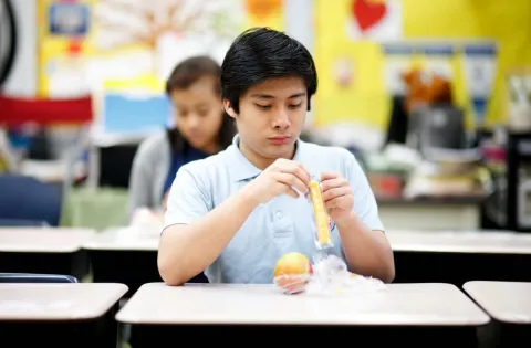 Teen Eating Lunch