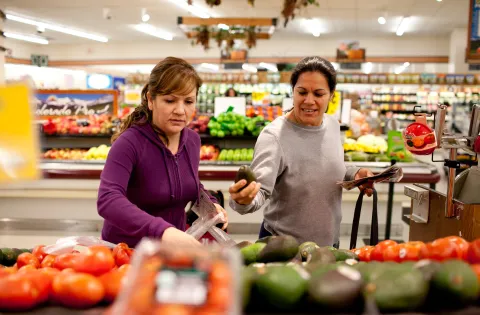 Shopping at the supermarket