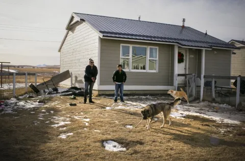 Winter and Her Son in Montana