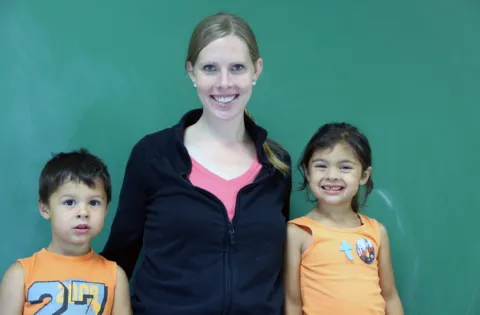 Laura Ortega and her children