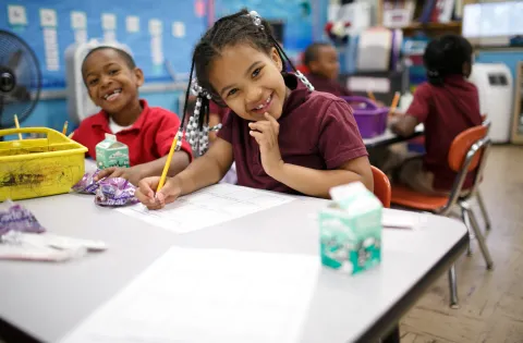 Happy kids at school