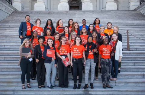 No Kid Hungry Youth Ambassadors gather on Capitol Hill.