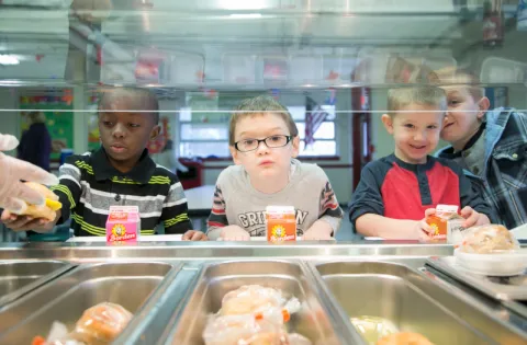 Virginia School Kids in Cafeteria