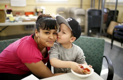 Parent in Cooking Matters Class