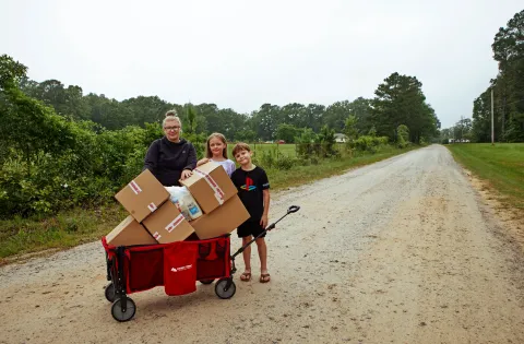 Summer meal distribution in rural area