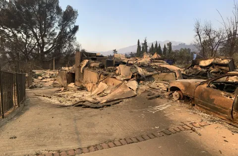 Aftermath of Eaton wildfire