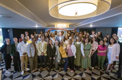 Photo of diverse group of like 40 people