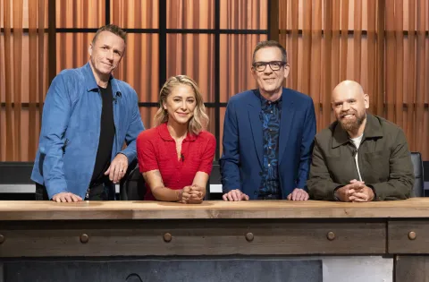 Chefs and host in Chopped