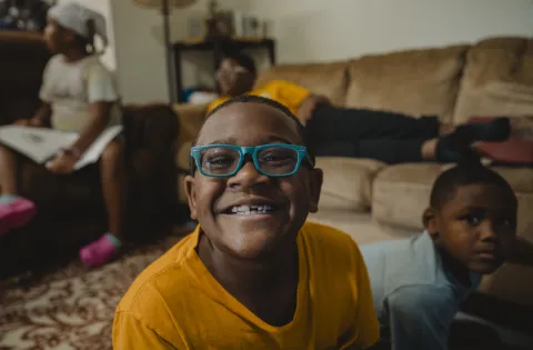 Boy smiling at camera